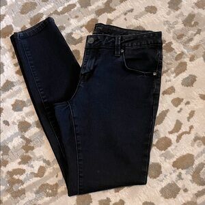 Max Jeans Women’s Jeggings 6 Black Mid Rise Stretch Denim Skinny Pants Faded